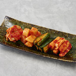 Assorted kimchi (Chinese cabbage, radish, cucumber, yam)