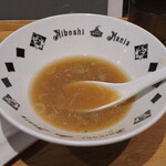 NIBOSHI MANIA - 銀鱗魴鮄煮干蕎麦の底に残ったスープ
