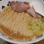 NIBOSHI MANIA - 銀鱗魴鮄煮干蕎麦。麺がよくそろえられている