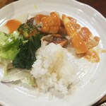 キッチン ブルー グローブ - そのほうれん草をワンプレート