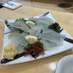 回転寿司 函館まるかつ水産 - イカ刺し（活）ヤバい美味すぎる