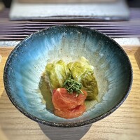 日本料理 TOBIUME - ◆フェイク「春を巻く」・・小倉牛の挽肉・春キャベツ、白子筍 ＊春巻きではなくファイクで「ロールキャベツ」。笑