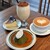 UNITY CAFE - 料理写真:アイスカプチーノ、カフェラテ、抹茶プリン、バスクチーズケーキ
