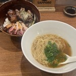 Sumiyaki Hitoshio - 鴨出汁ラーメン小と炙り鴨丼セット