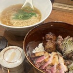 Sumiyaki Hitoshio - 鴨出汁ラーメン小と炙り鴨丼セット