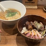 Sumiyaki Hitoshio - 鴨出汁ラーメン小と炙り鴨丼セット