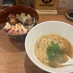 Sumiyaki Hitoshio - 鴨出汁ラーメン小と炙り鴨丼セット