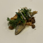 カーブドッチ - 稚鮎と筍のフリット　ヴェルジュソース