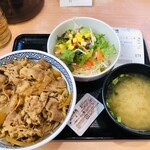 Yoshinoya - ♪牛丼¥468 サラダセット¥206