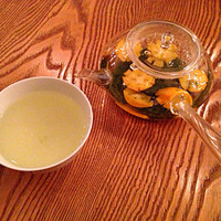 HIGASHIYA GINZA - 今月のお茶と季節の和菓子セット(1200円)の金柑煎茶