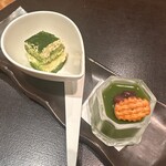 もちづき - 抹茶のティラミス　抹茶の水羊羹　あんこ　汁粉サンド