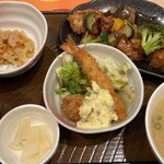 Gasuto - お好み和膳（いろどり野菜の黒酢から揚げ）ご飯少なめ豚汁に変更　1350円