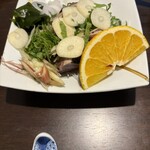 和さび - 八朔の厚切りの塩鰹のたたき