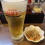 一番五郎 - 生ビール､付け合わせ