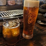 深夜焼肉 だいちゃん - ビールと烏龍茶でスタート