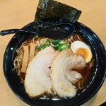 Ebitonkotsu Ramen Haruki - 和風魚介醤油790円を麺大盛100円 にLINEクーポンで叉焼1枚サービス