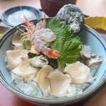 Katsugyo Diya Zauo - 活きアワビと車海老丼