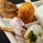 串かつ料理　活 - 小鯛の三つ葉巻き