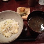 日本料理うすだ - 土鍋ご飯、漬物、味噌汁