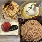 レタンプリュス 本店 - ・モンブラン(650円)
                                ・フロマージュキュイ(500円)
                                ・シャンティフレーズ(600円)
                                ・ムラングシャンティ(480円)