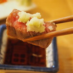 Sake Sakana Toyao - 黒毛和牛サーロイン塩焼き（おろしワサビが優しい辛味）