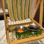 大陸風 - 豚肉の薄切りガーリックソース