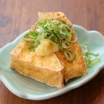 Hot, freshly fried tofu