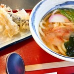 Kineya - 季節の天ぷらうどん並(海老、茄子、筍) 1,000円