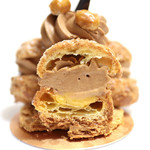 Patisserie Ravi,e relier - サントノレ・キャラメル・プリュノーの断面 '14 2月上旬