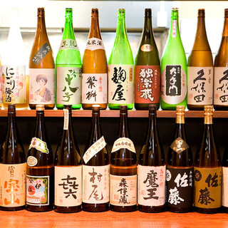 Specially selected shochu, sake, and plum wine