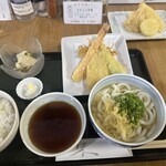 天ぷら処　天々 - ひまわり定食(味噌汁をうどんに変更)
