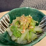 Sakura shrimp and spring cabbage ohitashi