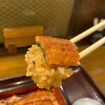 Unagi No Toyokawa - 白飯にもまんべんなくタレがまぶしてある