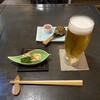 Teuchi Soba Ginnan - 「生ビール」とお通しの「自家製チーズ豆腐」