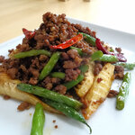 中華ダイニング SCENT - たけのことインゲン、豚ひき肉のピリ辛炒め