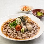 Oyster and grated plum soba set cold