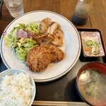 Tonari No Kicchin Ichiharatei - グルメ3点盛り(豚ロースみそ漬焼•メンチカツ•ポテトコロッケ)