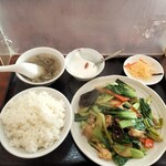 味楽 - 豚肉青菜炒め定食