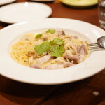 ピッツェリア レオーネ - きのことパンチェッタのスパゲッティーニ