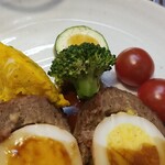 キッチン ブルー グローブ - 備え付け野菜のアップ