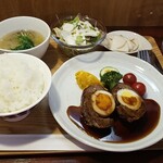 キッチン ブルー グローブ - スコッチエッグ　クレピネット包み焼き　ハニーバルサミコソース