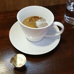 キッチン ブルー グローブ - ホワイトコーヒーにします