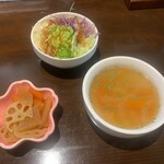 Cafe Bar 紬 - きんぴら、サラダ、スープ【2024.4】