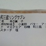 Poche du Reve - 和三盆サブレ　原材料