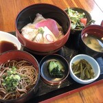 Ginza Hakobune - 日替わり海鮮炙り丼＋ミニ冷やし蕎麦