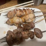 やきとり 上野文楽 - もも　ハツ