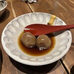 吉次 - 玉こんにゃく・温。食べかけ…コレも美味い