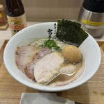Nibo Shitsuke Mem Miyamoto - 特製淡麗煮干し蕎麦（塩）¥1500、瓶ビール（小）¥300