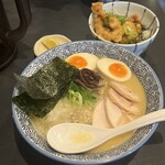 Noukou Torisoba Haruichi - 『特製(全部入り)濃厚鶏白湯そば』
                        『ランチAセット 鶏天丼』