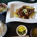 道の駅旭志 旭志村ふれあいセンター ほたるの里 - 薄切り焼肉定食